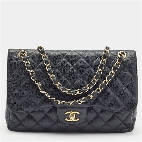 chanel black hardware flap bag|black chanel jumbo flap bag.